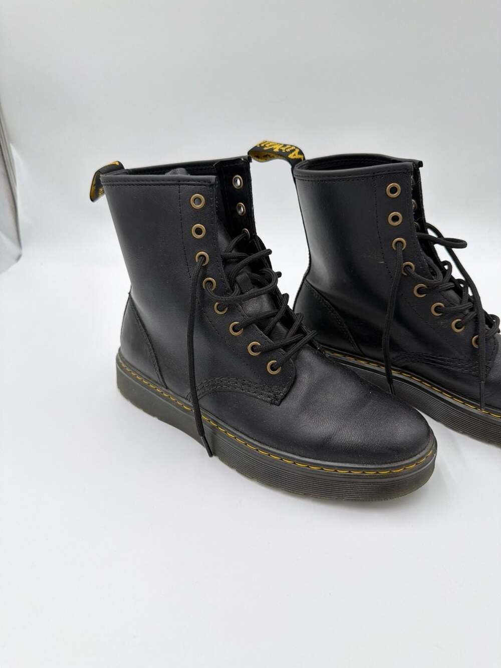 Dr. Martens Zavala Black Leather Lace-Up Boots Mens 9 Womens 10 EU 42 - Picture 3 of 12